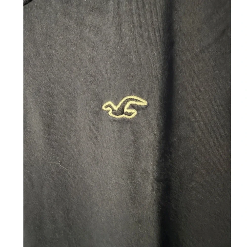 Hollister Men's L Curved Hem Tee Navy Blue Short Sleeve Logo Cotton 0730 - Picture 4 of 4